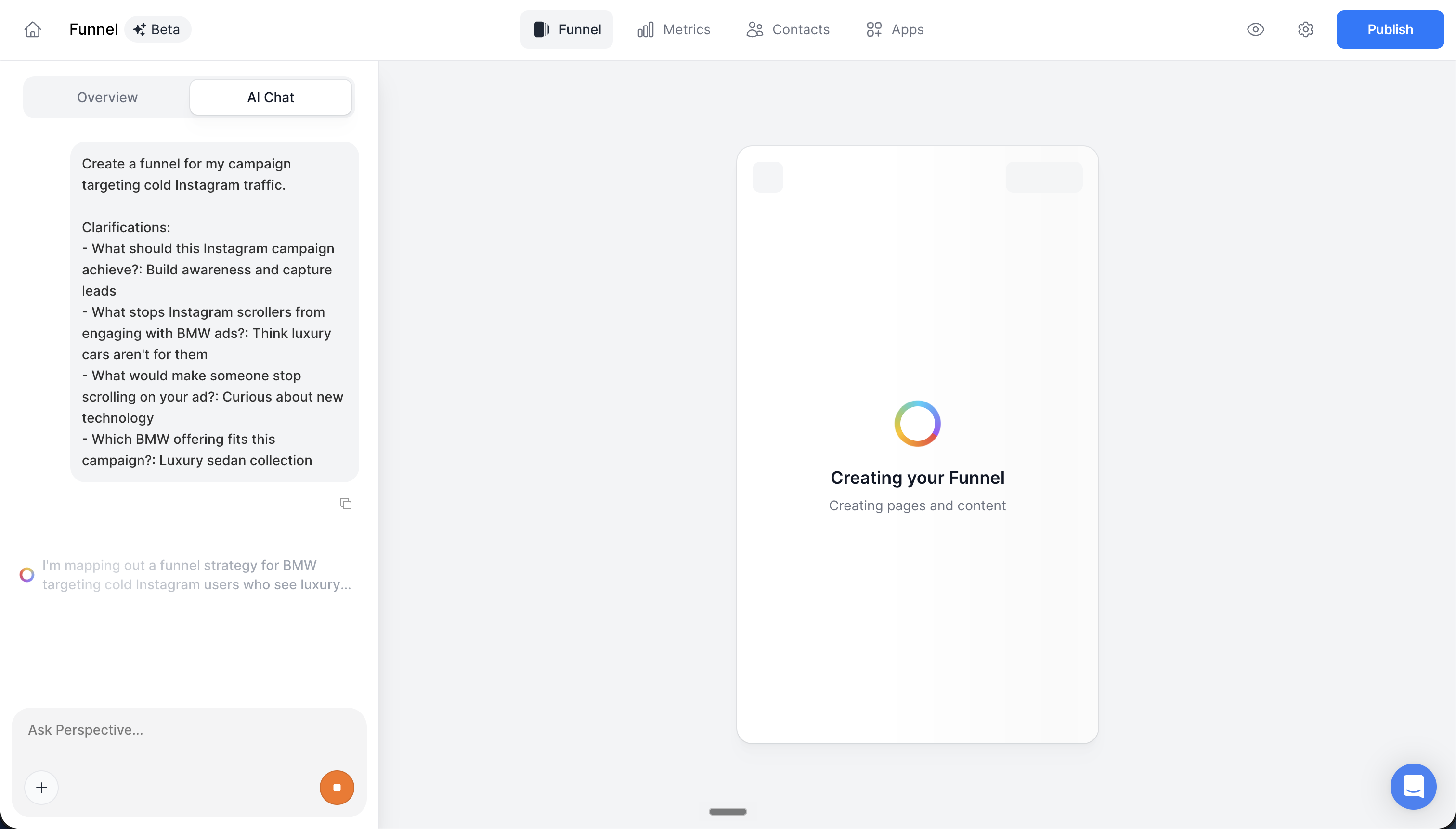 Perspective: Funnel & Landing Page Builder screenshot
